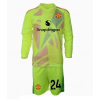 Manchester United Andre Onana #24 Målvakt Bortadräkt Barn 2024-25 Långärmad (+ Korta byxor)